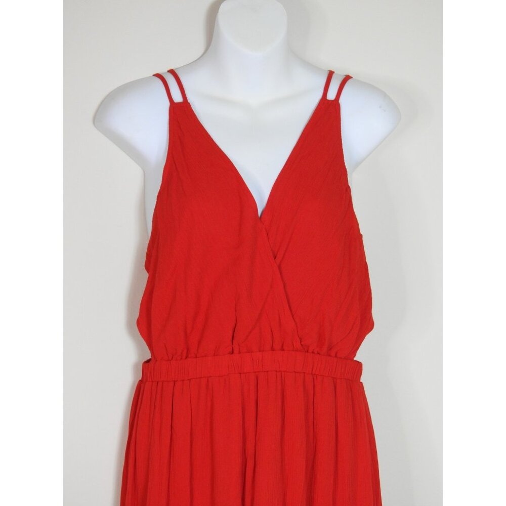 Lulus Lost In Paradise Red Maxi Dress Strappy Open Back Side Slit Sz S Sexy - Picture 5 of 7